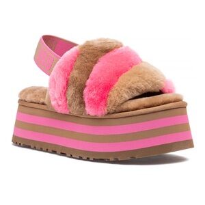 NWOT UGG Disco Stripe Platform Slides